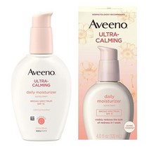 아비노 Aveeno 울트라 카밍 데일리 페이셜 모이스처라이저 민감하고 건조한 피부용 광범위한 스펙트럼 SPF 15 자외선 차단제 발열 및 영양 귀리 오일 프리 저자극성 베이직 무향, Ultra Calming Moisturizer