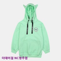더데이걸NC청주점#50%할인#귀엽고 부드러운 블링 악마 피그먼트 후드 티셔츠 TGMH21103