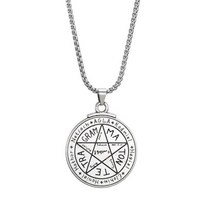 살로몬 Fishhook Talisman For Love 목걸이 테트라그램 마톤 봉인 오브 솔로몬 펜타클 펜던트 위칸 체인 선물 남성 여성 쥬얼리