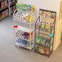 FDAON 틈새트롤리 철제진열대 편의점 마트 과자진열 pc방, 블랙 50x27x147 바퀴있음