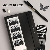 올더히어 인생네컷앨범 커플 포토북 미니 사진첩제작 보관 포켓, 모노 블랙