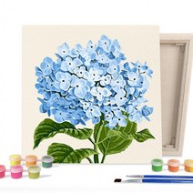 DIY 페인팅 그림 그리기 색칠하기 수채화 블루 수국 25X25, 상세페이지 참조