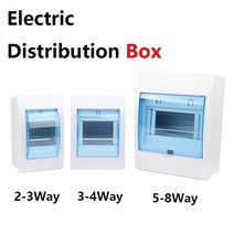 두꺼비집 배전단자 분전상자2-33-44-65-8 방법 회로 차단기 분배 보호 상자 전기 투명 커버가있는 실내 벽 장착 플라스틱 상자, 01 5-8 Ways