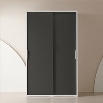 동서가구 이즈 비너스 1200 긴옷행거 슬라이딩 옷장, 화이트-그레이 IFO039