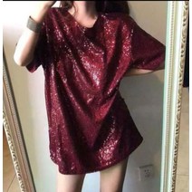 코코제이2 스팽글 반팔 티셔츠 블링블링 에스레저 레드 핑크 실버 골드 블랙 그린