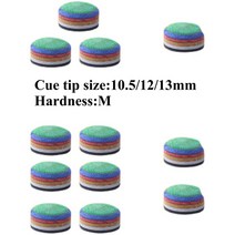 당구큐팁 CUPPA 레인보우 당구 큐 다층 경도 13mm, 3.1pcs Rainbow 13mm