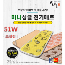일월 초절전 미니 싱글 전기매트 3인용 전기방석, 2021년 일월 싱글매트