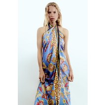 독일직구 자라 ZARA 정품 SATINOPTIK의 패턴 MAXI 목걸이 - 파란색