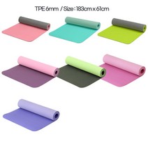 고압축 고밀도 특수발포 TPE 요가매트 논슬립 에어로빅매트 발매트 쿠션매트 웰빙스트레칭, TPE 6mm 파우더핑크