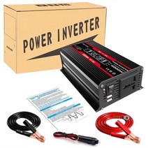 캠핑 시거잭 4000W LCD 디스플레이 태양 광 인버터 12V 110V/220V USB 수정 사인파 전압 변압기 자동차 어댑터 충전 변환기, 12V to 110V 60HZ