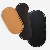 니뜨 타원형 인조가죽 가방바닥 뜨개실무료도안증정 니뜨손뜨개, 블랙