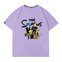 심슨 가족 반팔 남 봄여름 티셔츠 루즈핏 아메리카노 커플 맨투맨 길거리 튀김옷