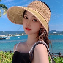 그린코코 에스닉 이중짜임 밀짚모자 자외선차단모자 여성 여름모자 썬캡모자