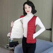 여성 경량 패딩 슬림 조끼 겨울 투웨이 하늘비즈 A10 R077B829