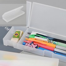 반투명 무지 펜 케이스 일본필통 사무실필통 학생필통, 대