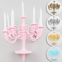 생일 케익 초 샹들리에 촛대 모형 캔들홀더 9봉 13cm 5색 택1 파티 데코 꾸미기 기념일, 핑크