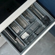 뉴 수저분리함 600 칸막이 수저통 주방 싱크대 서랍(수납)정리 선반 수저 정리 분리함 (화이트 그레이) 수저보관함, 선택03)뉴 수저 분리함(화이트)