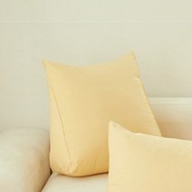 플랫화이트 삼각 등받이 중독 쿠션, 라이트옐로우