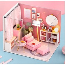 초급 diy 미니어쳐 집만들기 집콕놀이 키트 미술놀이, 미니어처하우스 (일반), 04) 핑크바니룸