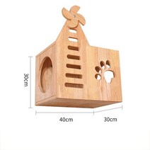 수제 DoItYourself 벽 장착 고양이 등반 프레임 단단한 나무 점프 플랫폼 스프링 보드 사다리 둥지, 01 Windmill cat litter