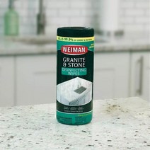 [미국내수용]와이만 대리석 청소 광택제 클리너 티슈 타입 30매/Weiman Granite Wipes - 30ct