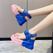 투톤 여름 스크랩 운동화 샌들 여성 키높이 편한 신발 통굽 편한 9.5cm 220 225