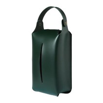 QDY 박스 커버 직사각형 냅킨 케이스 페이셜 티슈 박스 디스펜서 배낭 여행용 티슈 홀더 교수형, 인조 가죽, 녹색