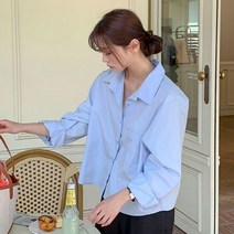 오체블 루즈핏 크롭 남방 65069 빅사이즈 여성의류
