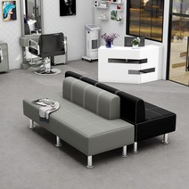 대기 의자 소파 휴게실 휴게소 진료 대기 대합실 체어, 180하늘색+짧은등받이4명가능