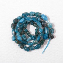 [5480-25]원석 못난이옥 약6x8mm 천연석 블루아파타이트 12월탄생석/터쿼이즈 반줄(약19cm)