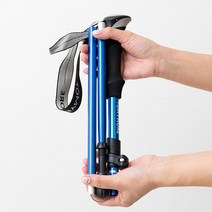 타미모아 2개 1set 접이식 등산스틱 30cm 듀랄루민 휴대용 등산지팡이 파우치 증정, 퍼플