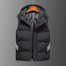 패딩 면 조끼 겨울 민소매 조끼 트렌드 슬림한 남성 후드 캐주얼 조끼