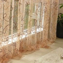 암막커튼 작은창 커튼 가림막 커튼 커튼봉 창문 커튼 현대 새 둥지 수 놓은 얇은 명주 그물 거실 창 치료 쉬어 보일 침실 사용자 정의 홈 데서