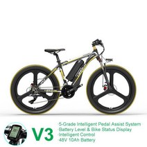 LANKELEISI MX3.8 전기 자전거 성인용 산악 26 인치 400W 48V 기계식 디스크 브레이크가 있는, [09] V3 48V 10AH