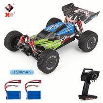 GoolRC Wltoys XKS 144001 4 채널 RC 오프로드 레이싱 카 1|14, 초록 자동차 + 1500mAh 배터리2개