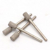 생크 원통형 브레이징 다이아몬드 그라인딩 헤드 버 5 개 3mm 조각 필링 비트 옥 석재 유리 금속 세라믹, 03 3x3.5mm