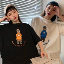 주디앤 여성 여름 컬러풀 빅베어 오버핏 반팔 티셔츠 리빙공감