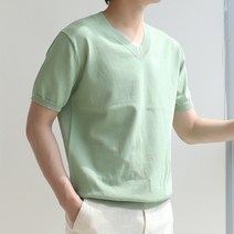지지블랙 남성용 제카 프리미엄 쿨 워셔블 린넨 브이넥 반팔 니트