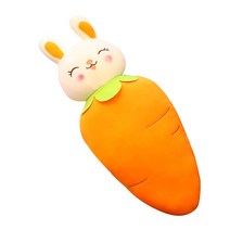PKTOYS 당근 토끼 봉제 장난감 잠자는 베개 귀여운 흰 토끼 천 토끼인형 소녀 인형 침대, 당근 흰 토끼 (손없이 홍당무), 55cm