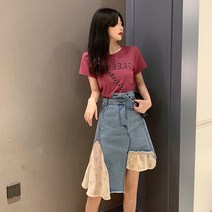 KORELAN 시크한 스타일 성복 왕 홍염계 거리 매운 동생 어저 기질 패션 직업 치마 투피스