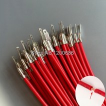 10CM 플러그 2.8mm 압착 단자 수 스페이드 커넥터 케이블 50 개 빨간색 0.5MM2 와이어, 06 파란