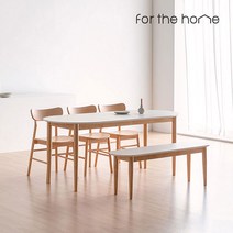 포더홈 스테이 화이트 원목 다이닝테이블/식탁세트 (4size) (의자포함) 원형테이블 타원형테이블 반타원형 2인용식탁 4인용식탁 6인용식탁, 9)6인 타원형 1800 (벤치1+의자3)(ST013)