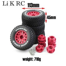 외발 전동휠 112mm 110 쇼트 코스 트럭 타이어 휠 12mm 헥사 슬래시 아르마 센톤 HuanQi 727 Vkar 10sc Hpi Rc 자동차용 4 개, 2.4PCS
