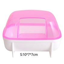 펫드라이룸 렌탈 샤오미펫드라이룸 S/L 애완 동물 햄스터 욕실 직사각형 플라스틱 미끄럼 방지 욕조 쥐 건, 04 Pink S