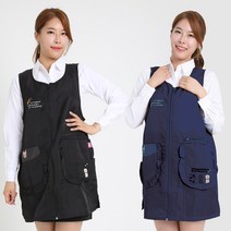 어린이집앞치마 예쁜 원피스 주머니 교사 앞치마 캐릭터 타블리에_4계절용_도트더블포켓, 도트더블포켓_블랙 TZ19, 1개