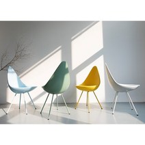 물방울 의자 북유럽 네일샵 체어 고정식 드롭 고급 플라스틱 가벼운 스톡홀름 보컨셉 덴마크, 옐로우, 1개