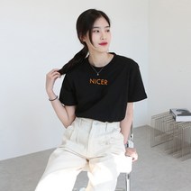 코키코키 / [당일출고] 코키코키 nicer 프린트 여성반팔티 S~XL