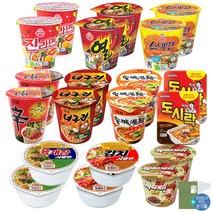 더블비 농심 오뚜기 팔도 컵라면 10종 총 20개 (신2+너구리2+안성2+짜파범벅2+진매2+열2+스낵2+육사발2+김치사발2+도시락2)+더블비카드거울, 1세트