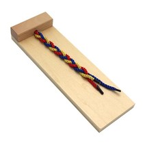 JC 실기 능력을 배우는 3 색 끈 직조 목판, 29x9.5x4cm, 활기 없는, 목재