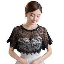여성 자수 꽃이 많은 레이스 목도리 랩 웨딩 신부 볼로로 플래퍼 커버 업 through through whigh low shrug cape tulle 자켓